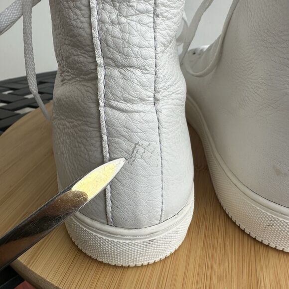 FRYE Astor 3481580-WHT Mid Lace Classic Hi Top Leather Sneaker Shoes Size 10.5 D - Picture 2 of 14